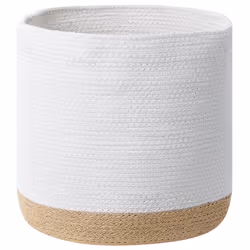 Set of 3 Baskets BASIMA Cotton White
