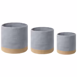 Set of 3 Cotton Baskets Grey and Beige BASIMA