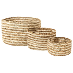 Set of 3 Baskets KAHU Jute Natural