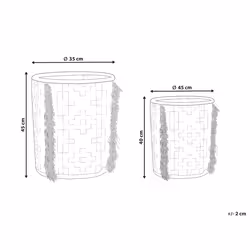 Set of 2 Cotton Baskets Off-White and Grey KALAI
