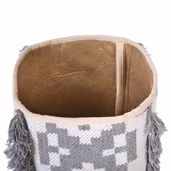 Set of 2 Cotton Baskets Off-White and Grey KALAI