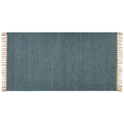 Jute Area Rug 80 x 150 cm Blue LUNIA