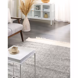 Wool Area Rug 140 x 200 cm Grey and Off-White TATLISU