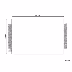 Wool Area Rug 140 x 200 cm Off-White and Black TACETTIN