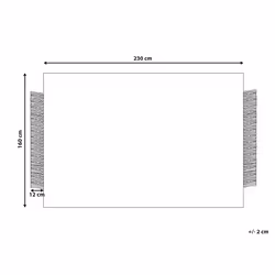 Wool Area Rug 160 x 230 cm Off-White and Black TACETTIN