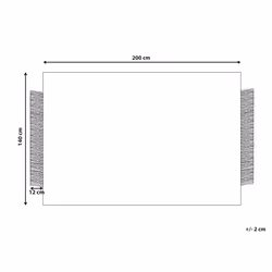 Wool Area Rug 140 x 200 cm Black and Off-White ATLANTI