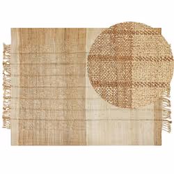 Jute Area Rug 160 x 230 cm Beige KARKIN
