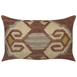 Jute Cushion Geometric Pattern 30 x 50 cm Multicolour URPAD