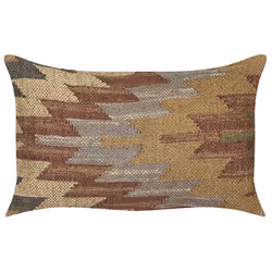 Jute Cushion Geometric Pattern 30 x 50 cm Multicolour DEEPOR