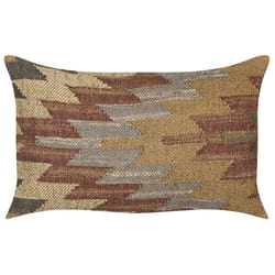 Jute Cushion Geometric Pattern 30 x 50 cm Multicolour DEEPOR