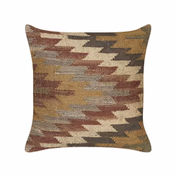 Jute Cushion Geometric Pattern 45 x 45 cm Multicolour DEEPOR