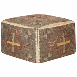 Jute Pouffe 50 x 50 cm Multicolour KATORA