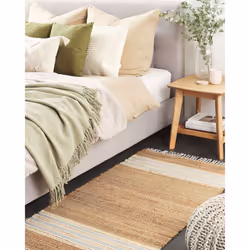 Rug MIRZA 80 x 150 cm Jute Light Blue