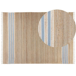 Jute Area Rug 160 x 230 cm Beige and Light Blue MIRZA