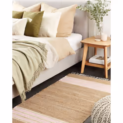 Rug MIRZA 80 x 150 cm Jute Pastel Pink