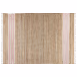Jute Area Rug 160 x 230 cm Beige and Pastel Pink MIRZA