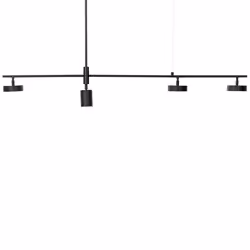 4 Light Metal LED Pendant Lamp Black FOYLE
