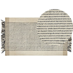 Wool Area Rug 80 x 150 cm Beige and Black DIVARLI