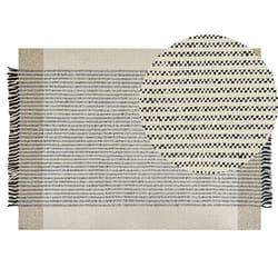 Wool Area Rug 140 x 200 cm Beige and Black DIVARLI