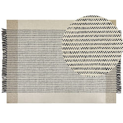 Wool Area Rug 160 x 230 cm Beige and Black DIVARLI