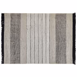 Wool Area Rug 160 x 230 cm Beige and Black YAZLIK