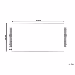 Wool Area Rug 80 x 150 cm Black and White KETENLI