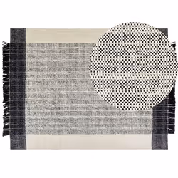 Wool Area Rug 160 x 230 cm Black and White KETENLI