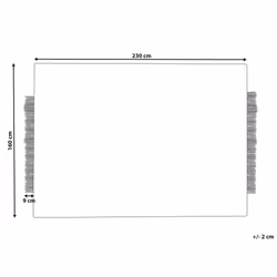 Wool Area Rug 160 x 230 cm Black and White KETENLI