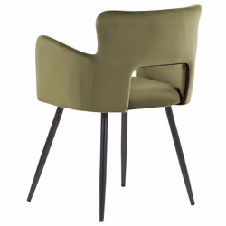 Set of 2 Dining Chairs SANILAC Velvet Olive Green