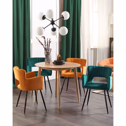 Set of 2 Dining Chairs SANILAC Velvet Emerald Green