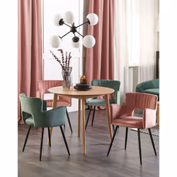 Set of 2 Dining Chairs SANILAC Velvet Pastel Pink