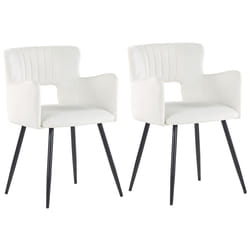 Set of 2 Dining Chairs SANILAC Velvet White