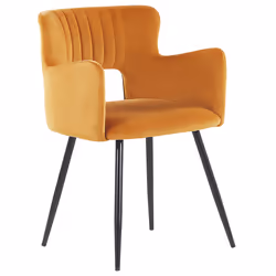 Set of 2 Dining Chairs SANILAC Velvet Orange