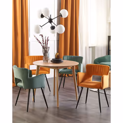 Set of 2 Dining Chairs SANILAC Velvet Orange - Additional view 4