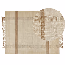 Jute Area Rug 140 x 200 cm Beige YELMEZ