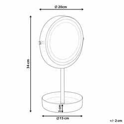 Makeup Mirror LED SAVOIE Black/ Silver