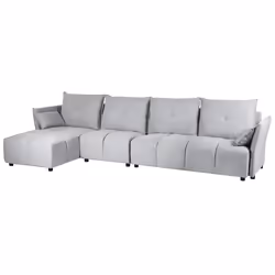 Corner Sofa TOMRA Fabric Light Grey 4 Seater Right Hand