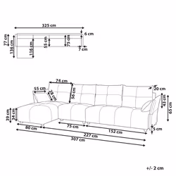 Corner Sofa TOMRA Fabric Dark Grey 4 Seater Right Hand