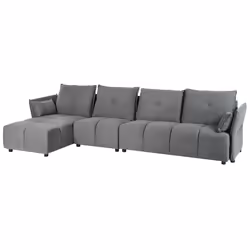 Corner Sofa TOMRA Fabric Dark Grey 4 Seater Right Hand