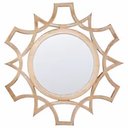 Wall Mirror ZAPOPAN 60 cm 60 cm Light Brown
