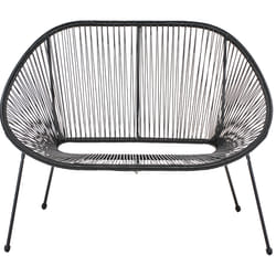 Garden Bench ACAPULCO II 113 cm PE Rattan Black