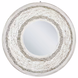 Wall Mirror SOLEDAD 61 cm 61 cm Bamboo Wood White