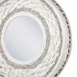 Wall Mirror SOLEDAD 61 cm 61 cm Bamboo Wood White - Additional view 4