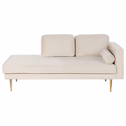 Right Hand Chaise Lounge MIRAMAS Velvet Beige