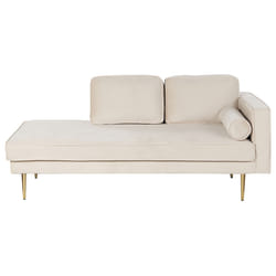 Right Hand Chaise Lounge MIRAMAS Velvet Beige