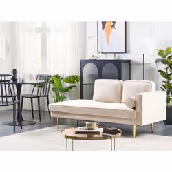 Right Hand Chaise Lounge MIRAMAS Velvet Beige