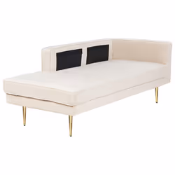 Right Hand Chaise Lounge MIRAMAS Velvet Beige