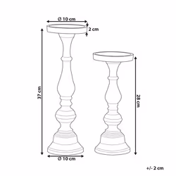 Set of 2 Candle Holders CUBA Metal 37/28 cm Gold