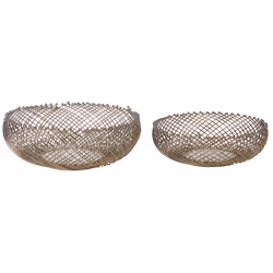 Set of 2 Decorative Bowls BALIUNG Metal Gold