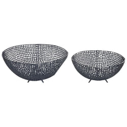 Set of 2 Decorative Bowls Black KRUKUT